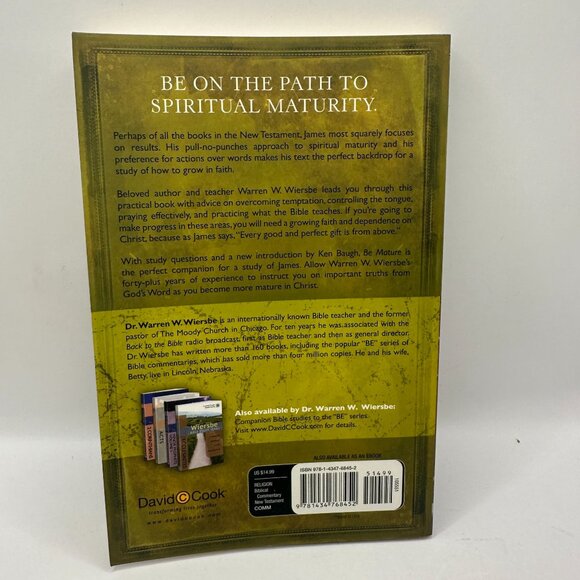 The BE Series Commentary: Be Mature James: Growing up in Christ Paperback - Picture 3 of 5